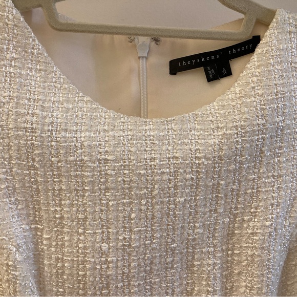 Theory sleeveless tweed dress in ivory - Picture 2 of 5
